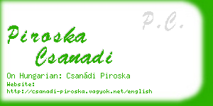 piroska csanadi business card