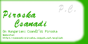 piroska csanadi business card